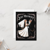 Cat Royal Wedding Funny Just Married Couples Dans Kaart (Voorkant / Achterkant in situ)