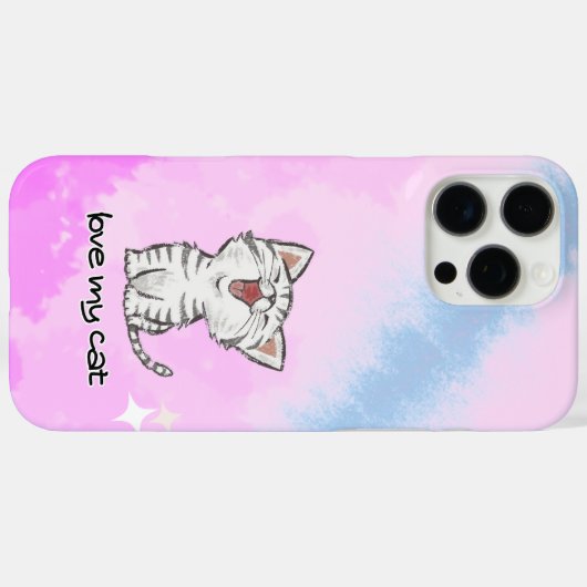 Cat roze iPhone / iPad hoesje (Achterkant (horizontaal))