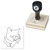 Cat rude mood tekening rubberstempel (Gestempeld)
