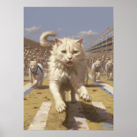 Cat Running, Track en Field Poster (Voorkant)