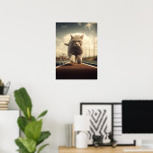 Cat Running, Track en Field Poster (Thuiskantoor)