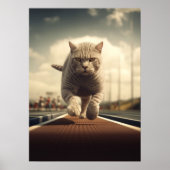Cat Running, Track en Field Poster (Voorkant)