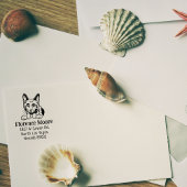 Cat Russisch blauw retouradres Rubberstempel