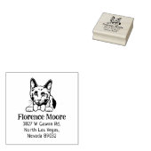 Cat Russisch blauw retouradres Rubberstempel (Gestempeld)