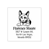 Cat Russisch blauw retouradres Rubberstempel (Afrduk)