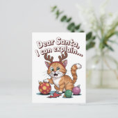 Cat’s Christmas Plan Briefkaart (Staand voorkant)