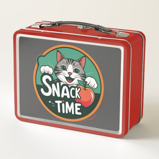 Cat’s Snack Time – Cute Cartoon Cat Eating Snack D (Achterkant)