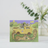 Cat Safari Briefkaart (Staand voorkant)