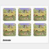 Cat Safari Vierkante Sticker (Vel)