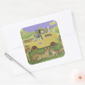 Cat Safari Vierkante Sticker (Envelop)