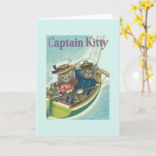  Cat Sailing Note Kaart (Gele Bloem)