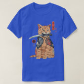 Cat Samurai Japans Samurai Ninja Cat Kawaii Tat T-shirt (Design voorkant)