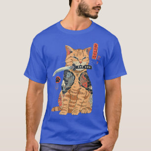 Cat Samurai Japans Samurai Ninja Cat Kawaii Tat T-shirt