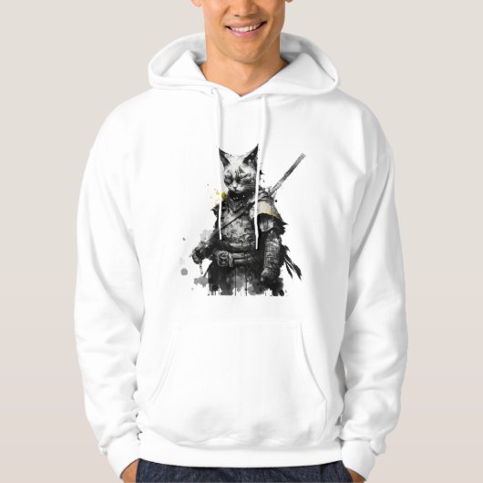 Cat Samurai katana Hoodie (Voorkant)