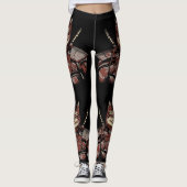 Cat Samurai Warrior Japans Leggings (Voorkant)