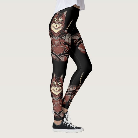 Cat Samurai Warrior Japans Leggings (Rechts)