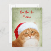 Cat Santa Claus Feestdagenkaart (Voorkant / Achterkant)