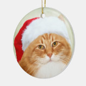 Cat Santa Claus Keramisch Ornament (Links)