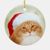 Cat Santa Claus Keramisch Ornament (Achterkant)