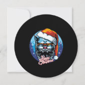 Cat Santa Claus wenst vrolijk kerstfeest Feestdagenkaart (Voorkant)