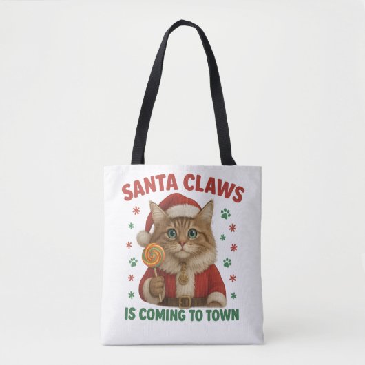 Cat Santa Claws Tote Bag (Voorkant)