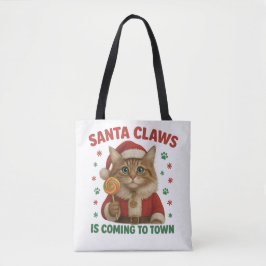 Cat Santa Claws Tote Tote Bag