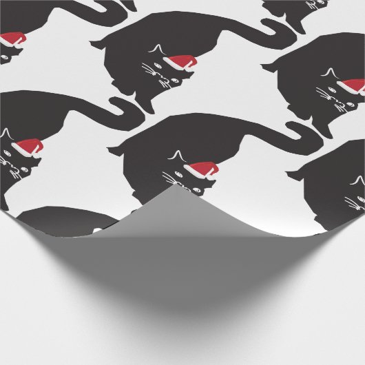 Cat Santa Hat Cadeaupapier (Hoek)