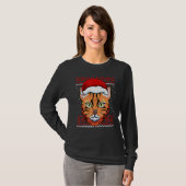 Cat Santa Hat Ugly Christmas Pajama Cute Kitten Ki T-shirt (Voorkant volledig)