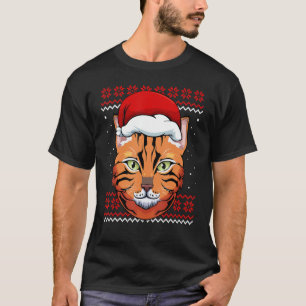 Cat Santa Hat Ugly Kerstmis Pajama Cute Kitten Ki T-shirt
