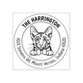 Cat Savannah Familie Retouradres Rubberstempel (Afrduk)