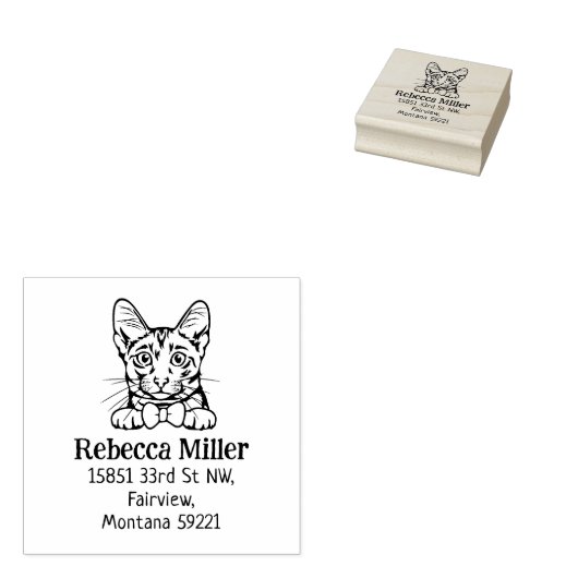 Cat Savannah Retouradres Rubberstempel (Gestempeld)