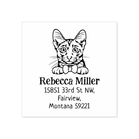 Cat Savannah Retouradres Rubberstempel (Afrduk)