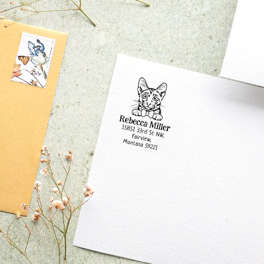Cat Savannah Retouradres Rubberstempel