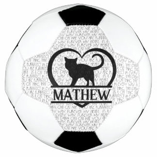 Cat Sayings and Silhouette Heart Split Monogram Voetbal