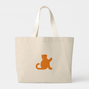 Cat Says Hallo Grote Tote Bag