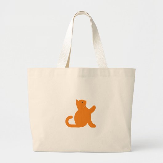 Cat Says Hallo Grote Tote Bag (Voorkant)