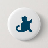 Cat Says Hallo Ronde Button 5,7 Cm (Voorkant)
