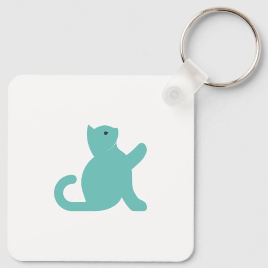 Cat Says Hallo Sleutelhanger (Achterkant)