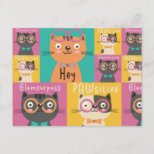 Cat Says Hey Funny Memes Briefkaart