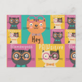 Cat Says Hey Funny Memes Briefkaart (Voorkant)