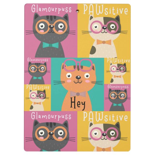 Cat Says Hey Funny Memes Klembord (Achterkant)