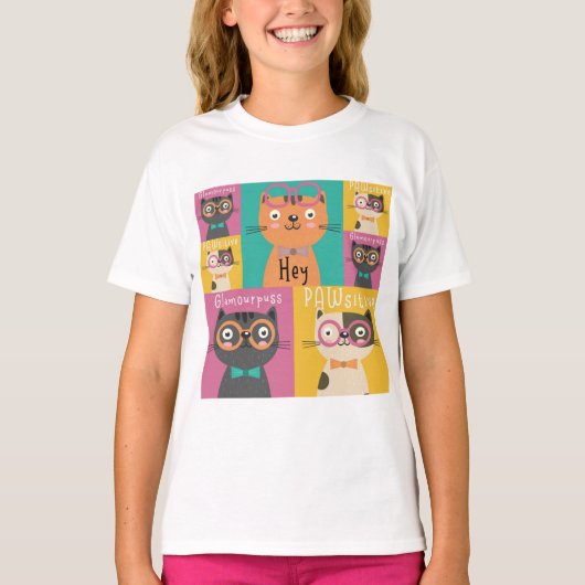 Cat Says Hey Funny Memes   T-shirt (Voorkant)