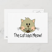 Cat Says Meow Briefkaart (Voorkant / Achterkant)