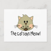 Cat Says Meow Briefkaart (Voorkant)
