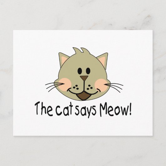 Cat Says Meow Briefkaart (Voorkant)
