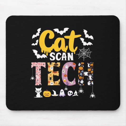 Cat Scan CT Rad Tech Halloween Kostuum Spider Fly Muismat (Voorkant)