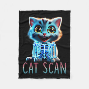 CAT Scan CT Scan Halloween Cat X-ray Pun Meme Rad Fleece Deken