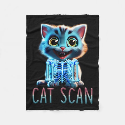 CAT Scan CT Scan Halloween Cat X-ray Pun Meme Rad Fleece Deken (Voorkant)
