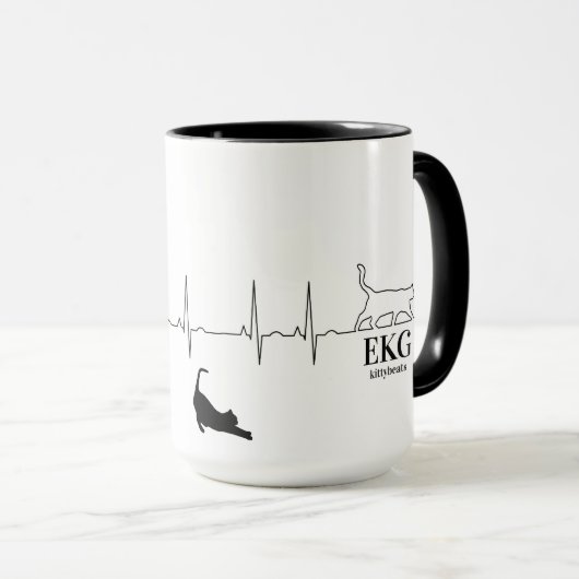 Cat Scan - EKG Coffee Mok (Voorkant rechts)