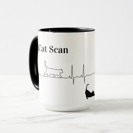 Cat Scan - EKG Coffee Mok (Voorkant links)